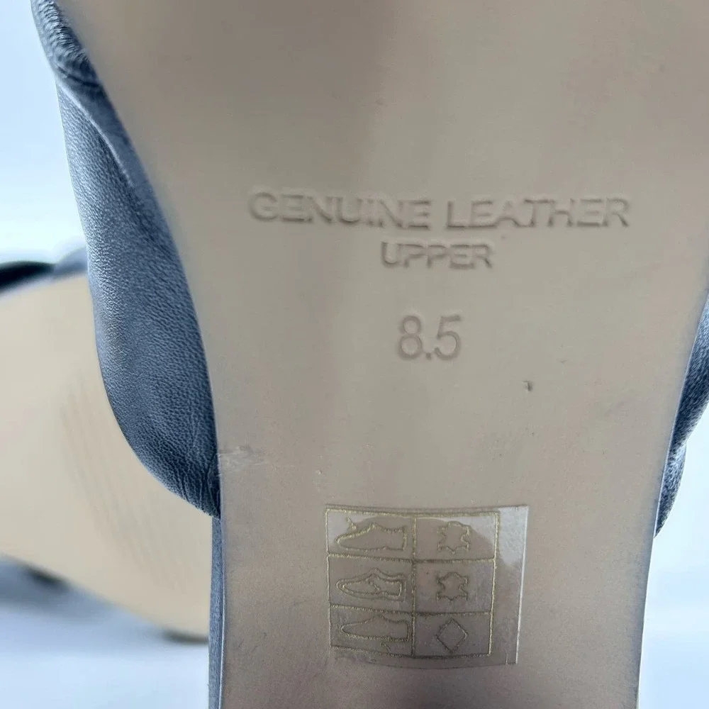 Journee Signature Sandals Womens 8.5 Black Leather Charlize Twisted Slip On‎ NEW